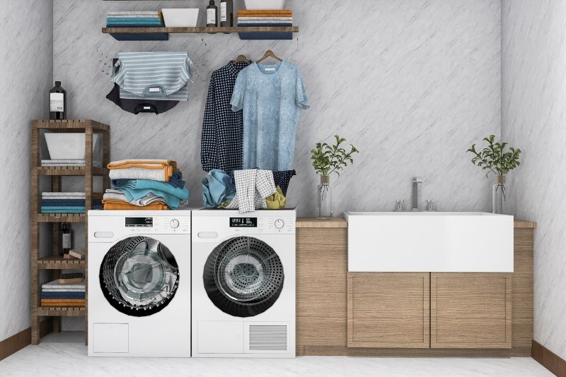 A well organized laundry room