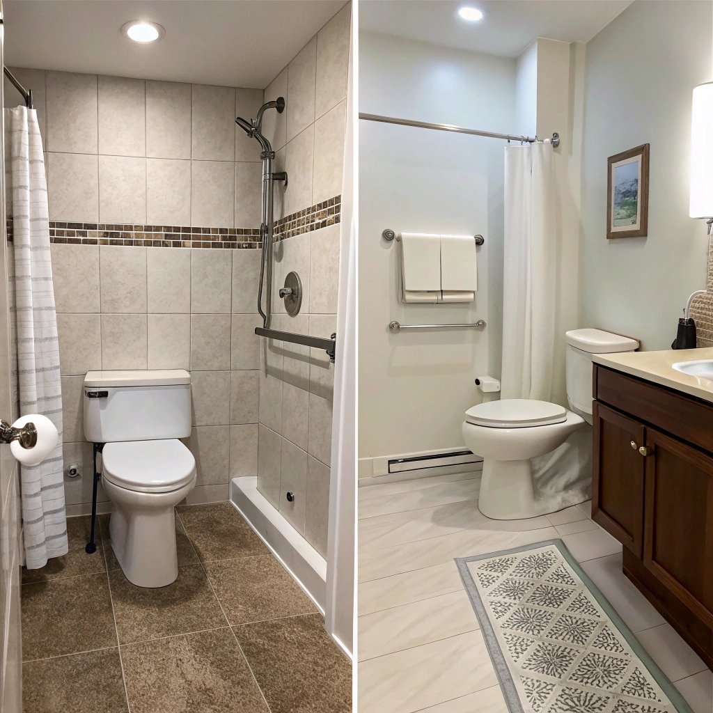 Standard bathroom vs accessible bathroom renovation comparison